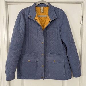 Duluth Blue Quilted Snap Button Jacket Women's L Insulated Stand Up Collar
